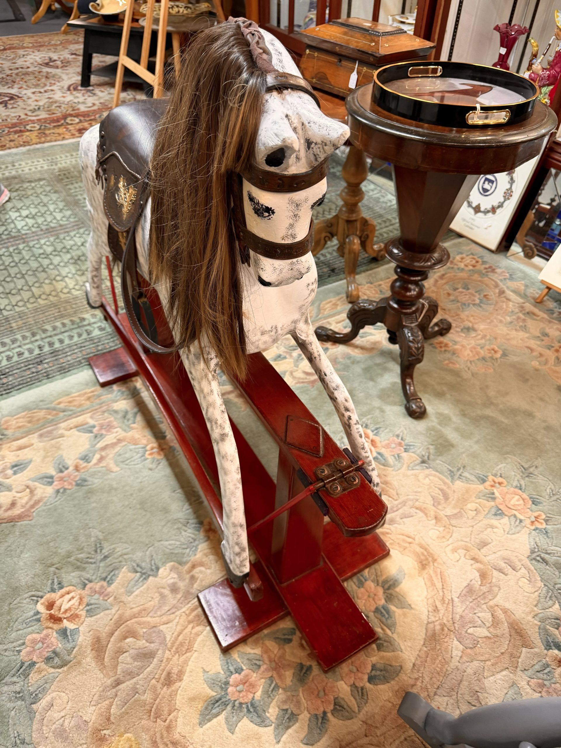 A Fabulous Vintage J. Collinson & Sons Painted Wooden Rocking Horse - Image 4