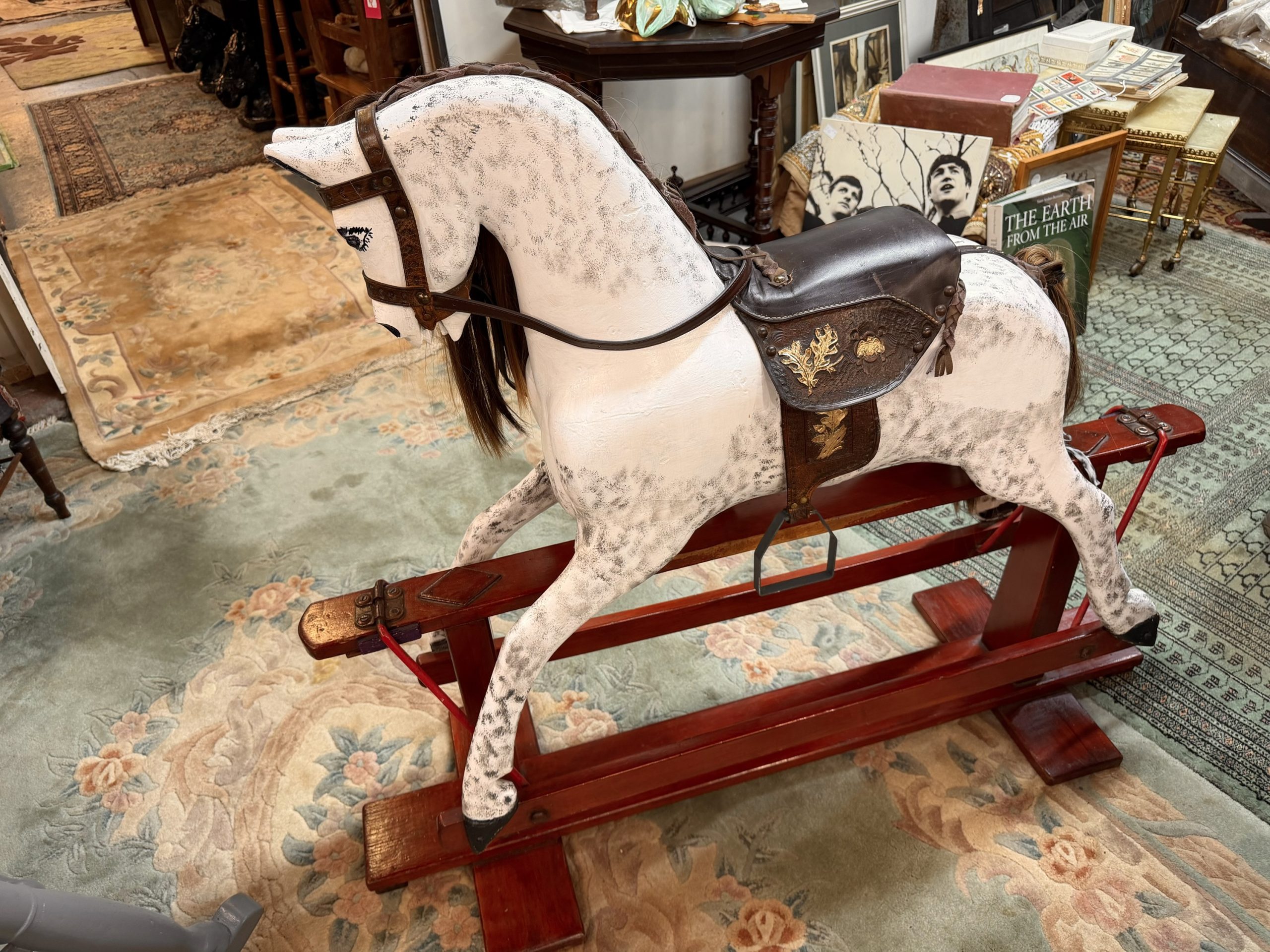 A Fabulous Vintage J. Collinson & Sons Painted Wooden Rocking Horse - Image 5