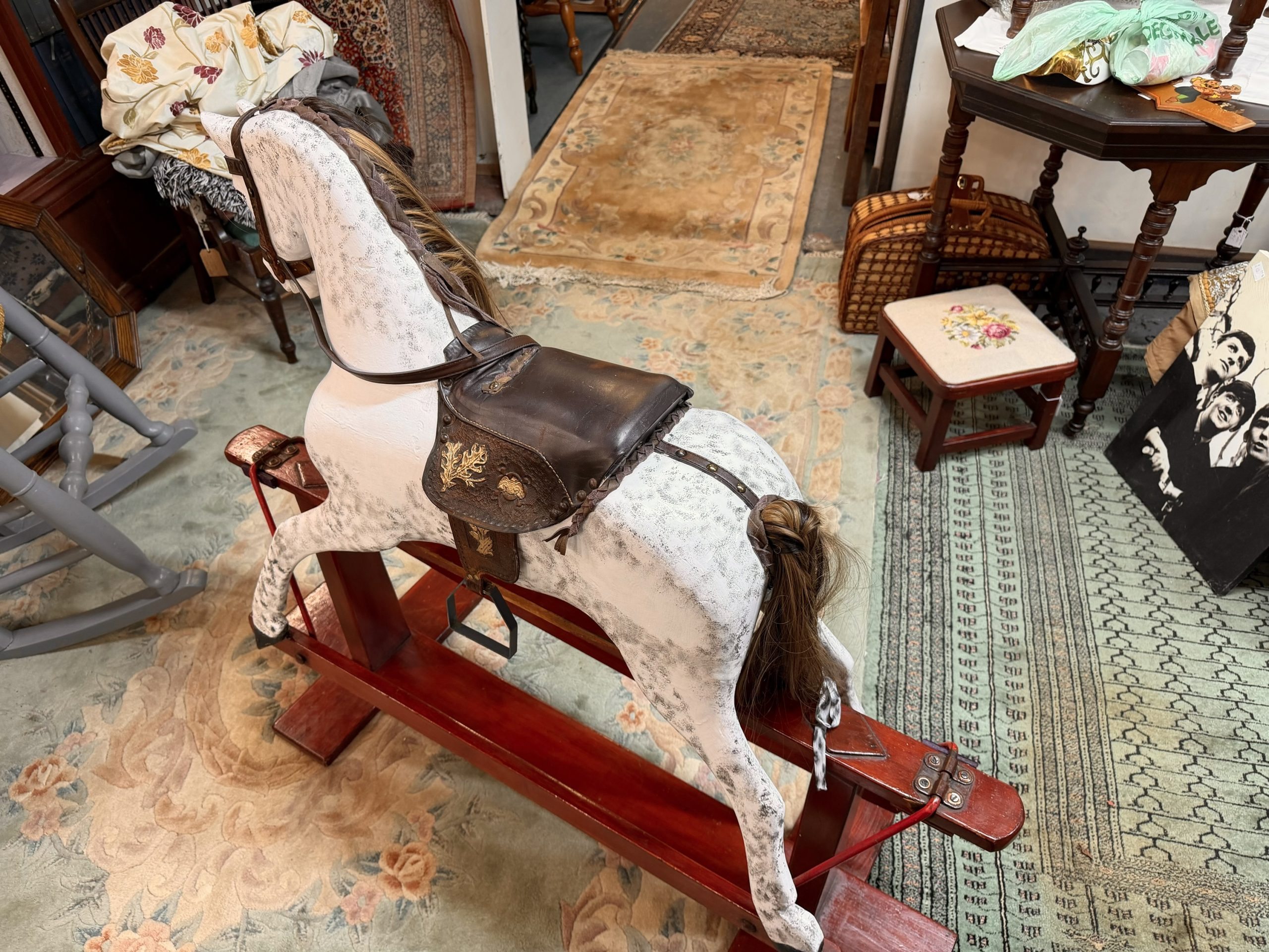 A Fabulous Vintage J. Collinson & Sons Painted Wooden Rocking Horse - Image 6