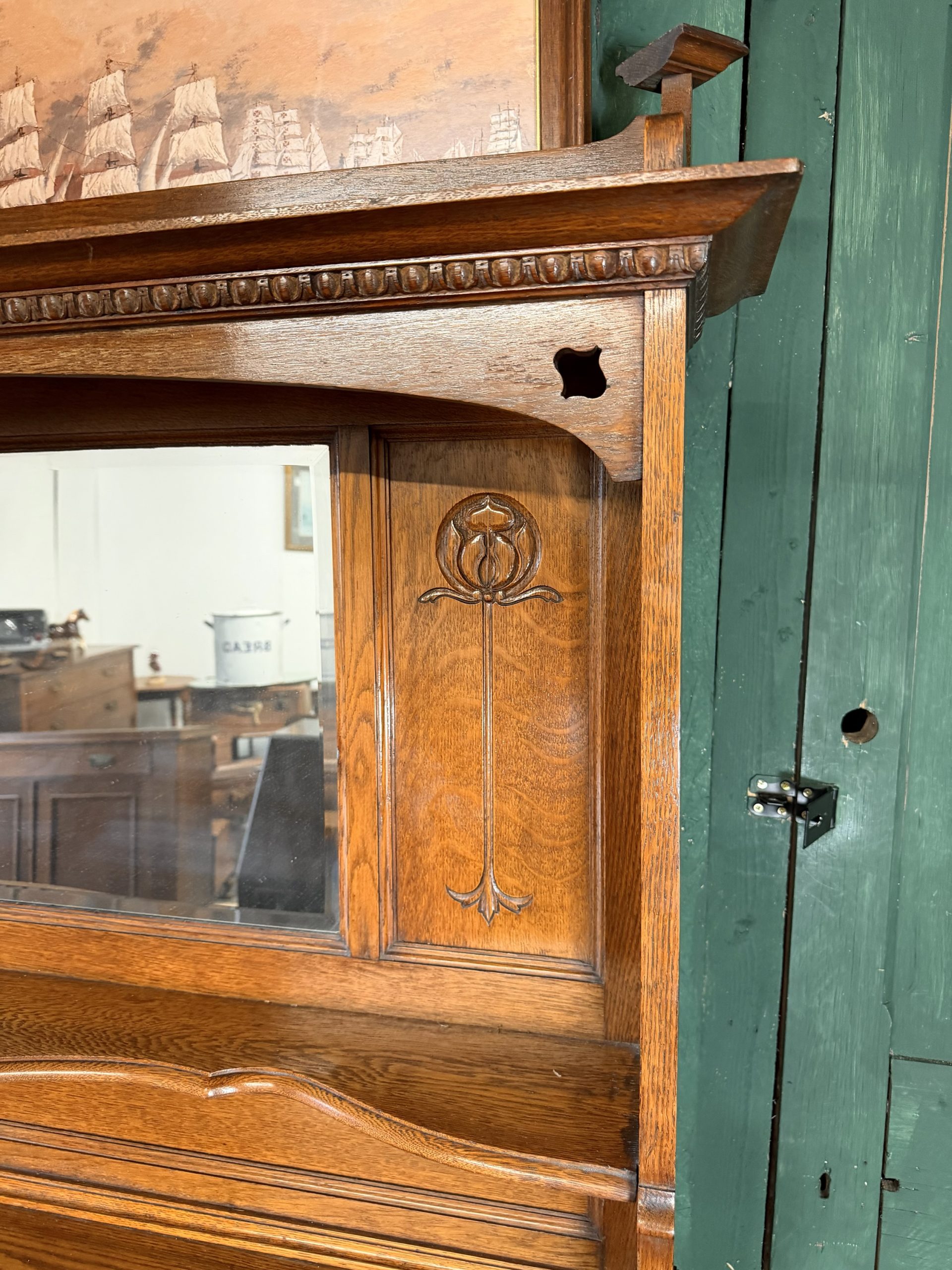 ANTIQUE ENGLISH ARTS & CRAFTS OAK SIDEBOARD – LIBERTY TASTE – c.1900 - Image 2