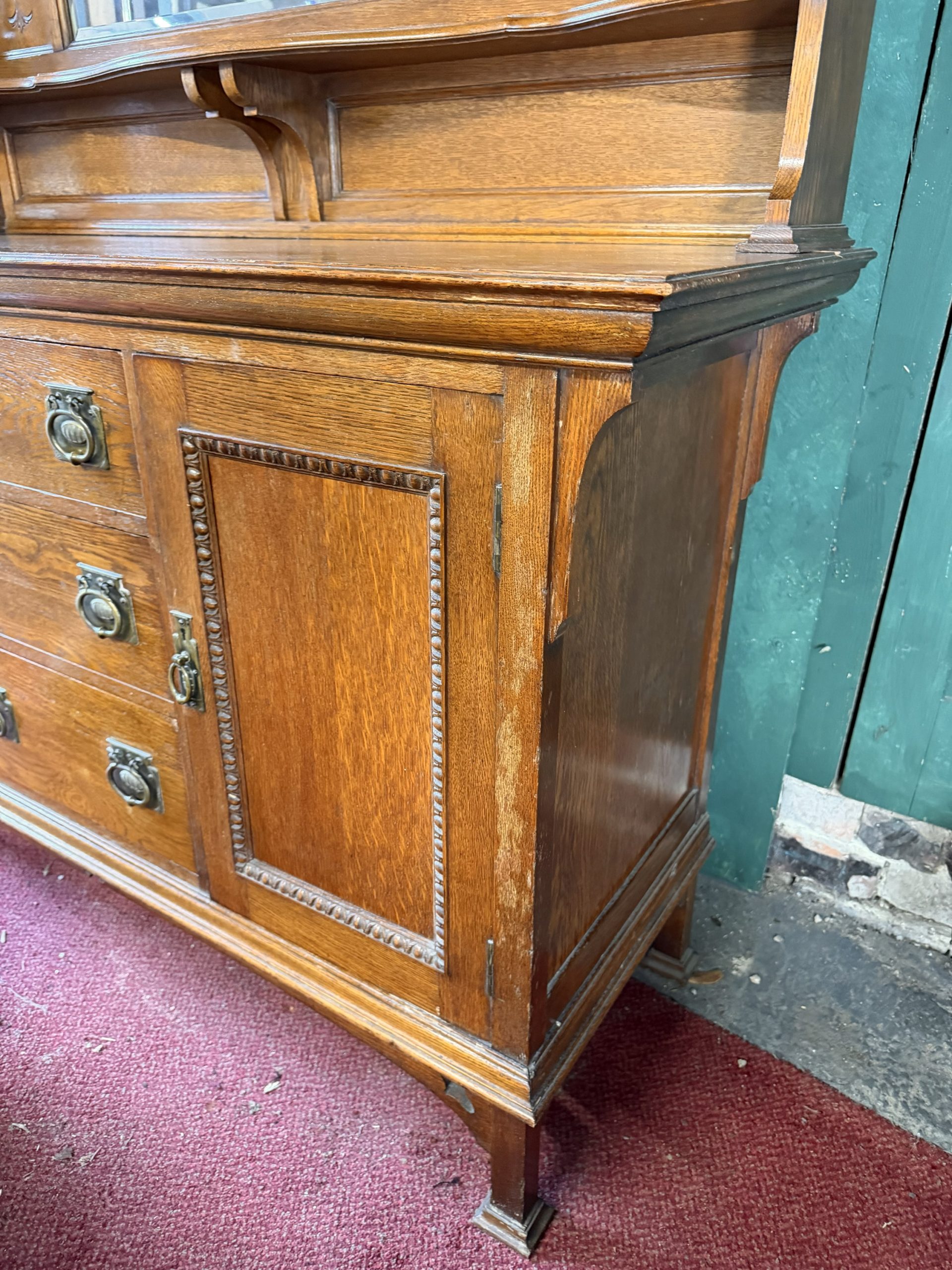 ANTIQUE ENGLISH ARTS & CRAFTS OAK SIDEBOARD – LIBERTY TASTE – c.1900 - Image 5