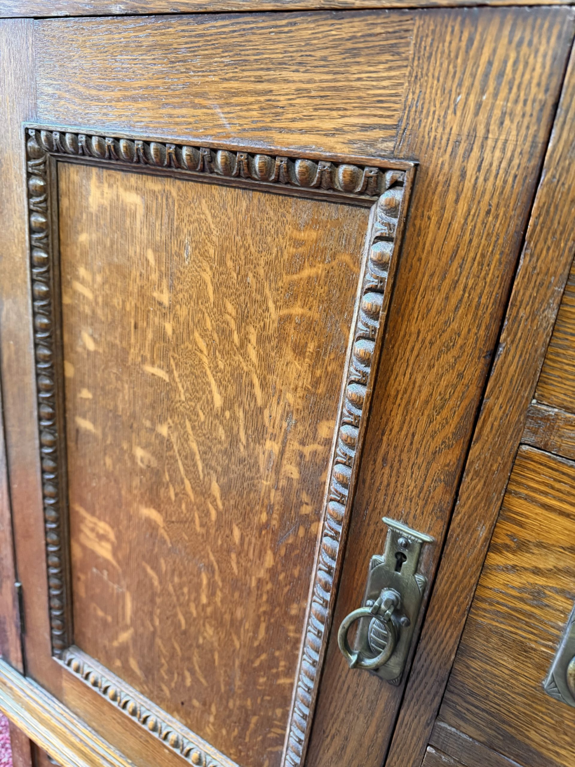 ANTIQUE ENGLISH ARTS & CRAFTS OAK SIDEBOARD – LIBERTY TASTE – c.1900 - Image 8